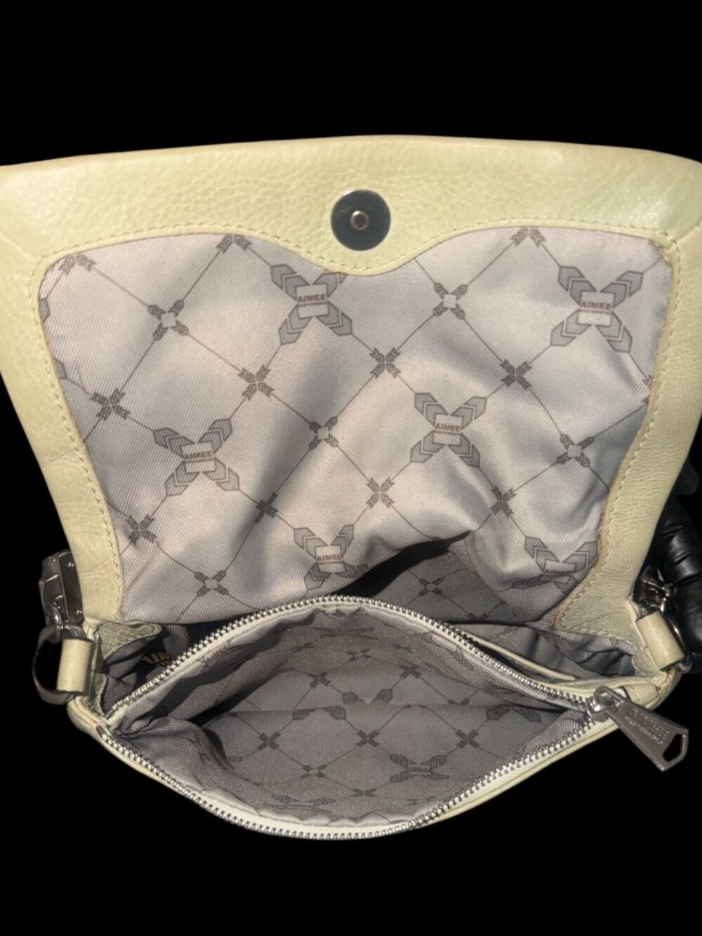 Aimee Kestenberg Preston Satchel Mint Green Pebbled Leather Convertible Bag - Picture 10 of 11